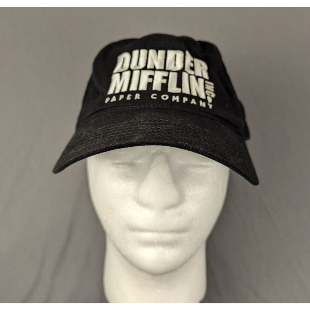 The Office Hat  One Size Black Strap Back Dunder Mifflin Adjustable Cap